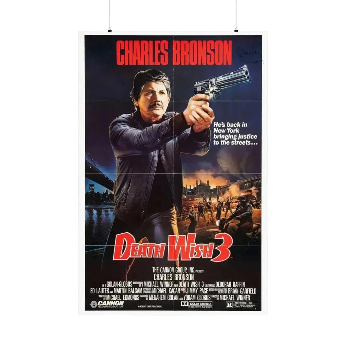 DEATH WISH 3 1985 - Paper Movie Poster 36" x 54" Matte - The Sticker Space