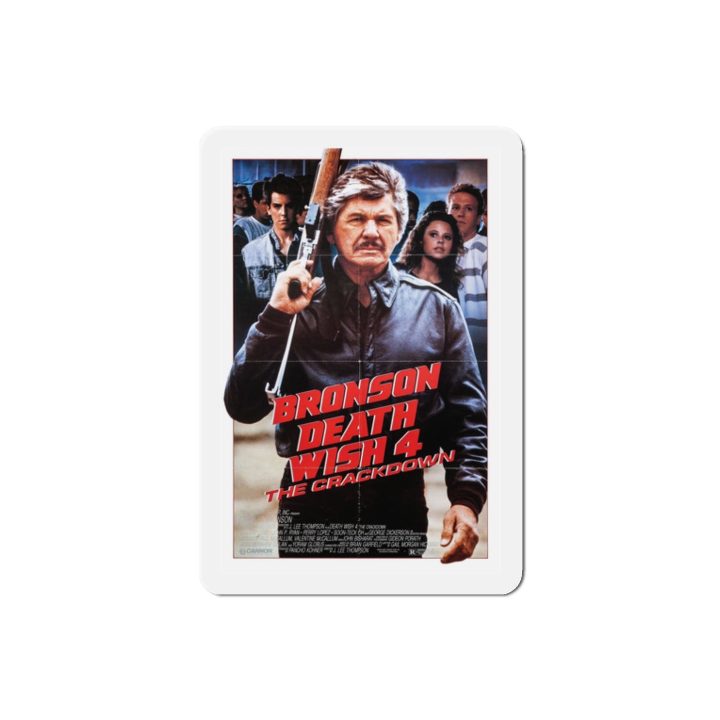 Death Wish 4 The Crackdown 1987 Movie Poster Die-Cut Magnet-2" x 2"-The Sticker Space