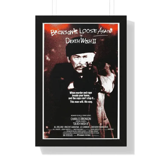 DEATH WISH II 1982 - Framed Movie Poster 16″ x 24″ Black - The Sticker Space