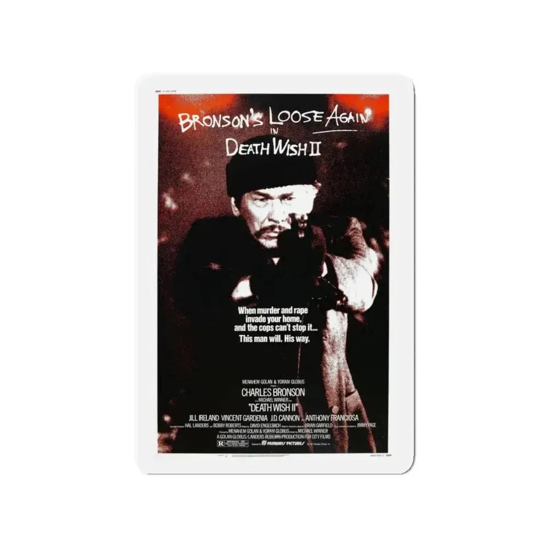 DEATH WISH II 1982 Movie Poster - Refrigerator Magnet - The Sticker Space