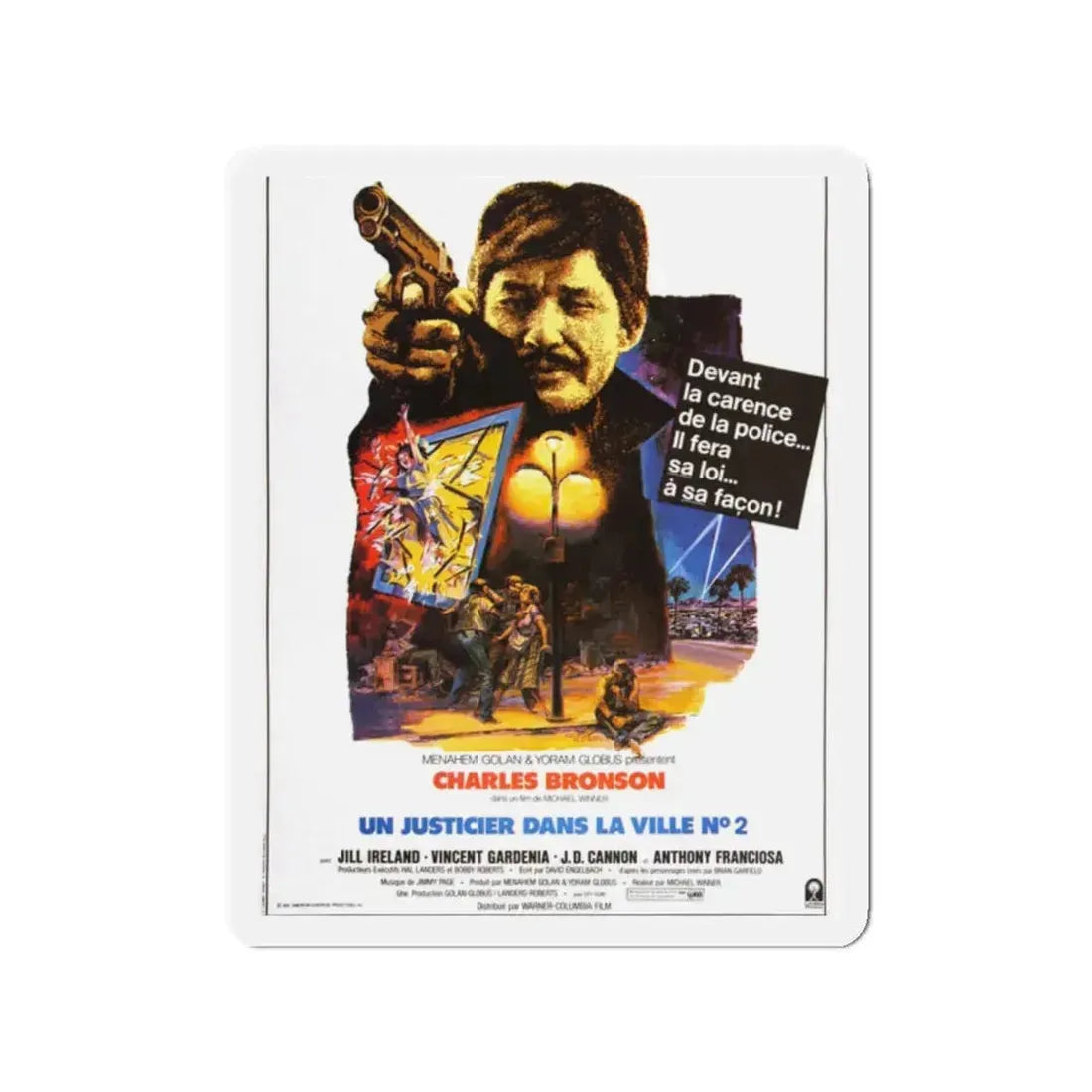 DEATH WISH II (FRENCH) 1982 Movie Poster - Refrigerator Magnet 2 Inch - The Sticker Space