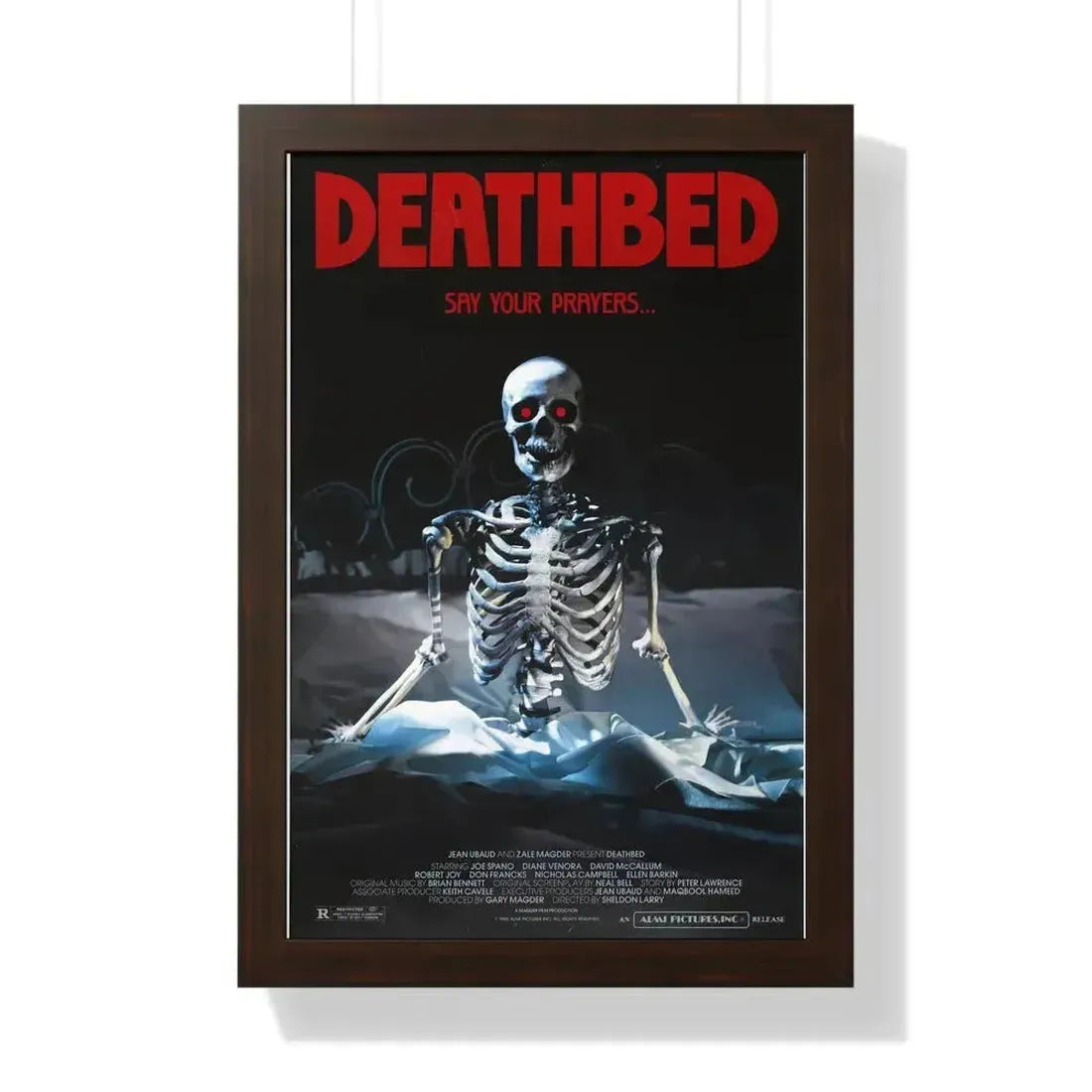 DEATHBED 1977 - Framed Movie Poster 16″ x 24″ Walnut - The Sticker Space
