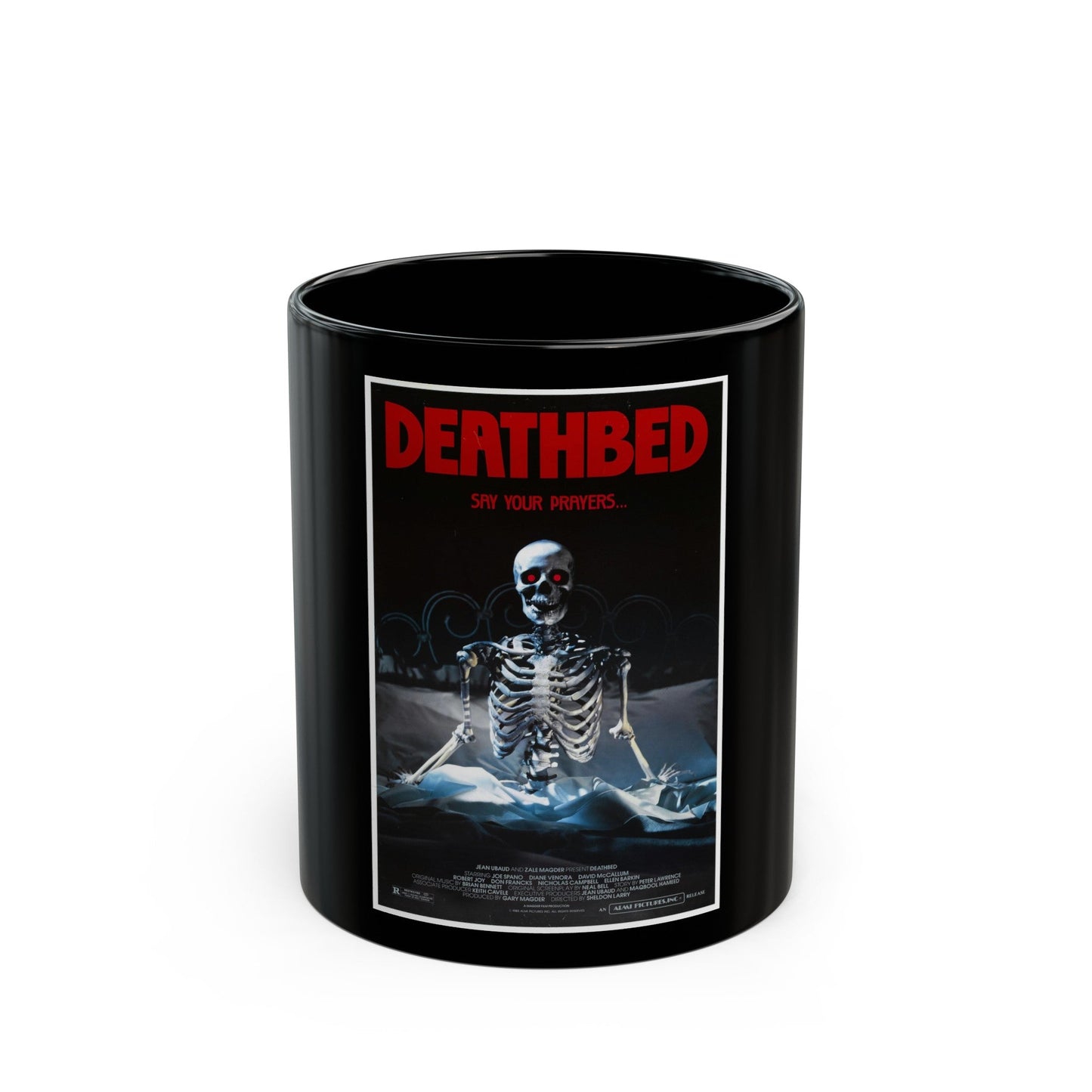 DEATHBED 1977 Movie Poster - Black Coffee Mug-11oz-The Sticker Space