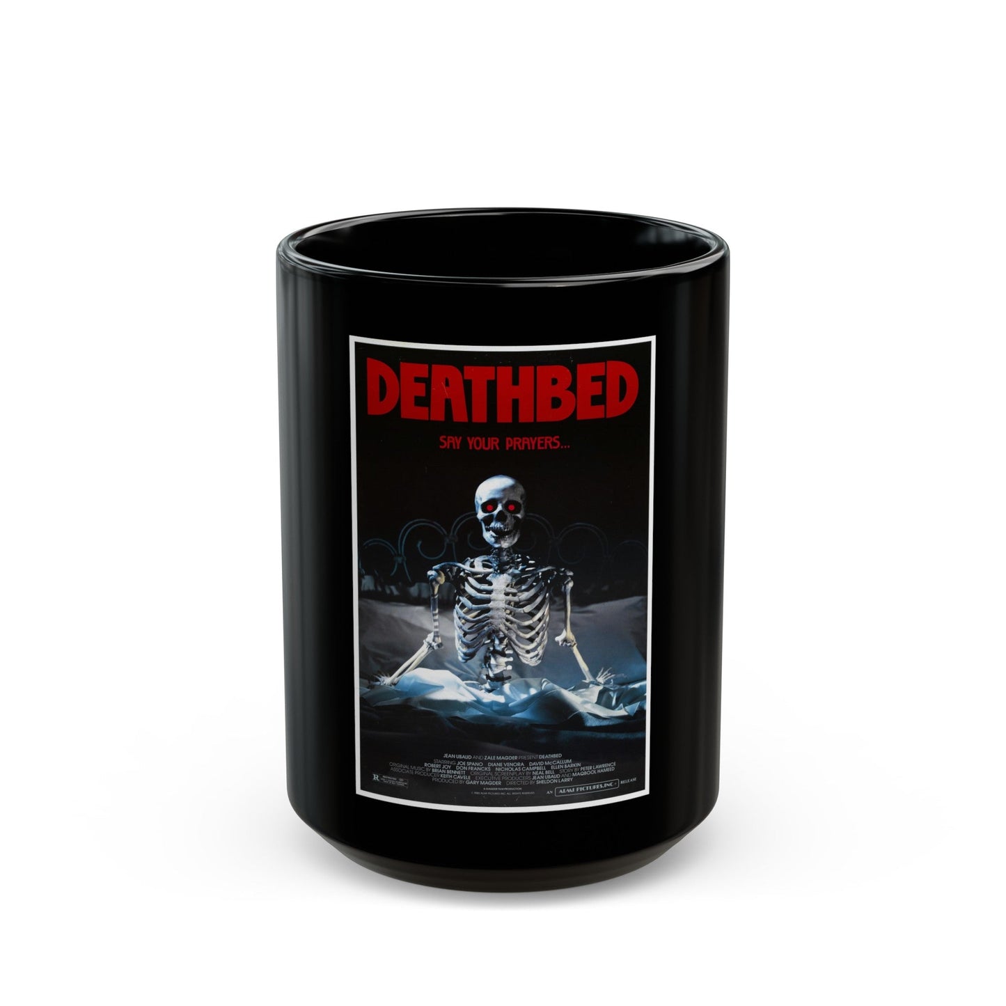 DEATHBED 1977 Movie Poster - Black Coffee Mug-15oz-The Sticker Space