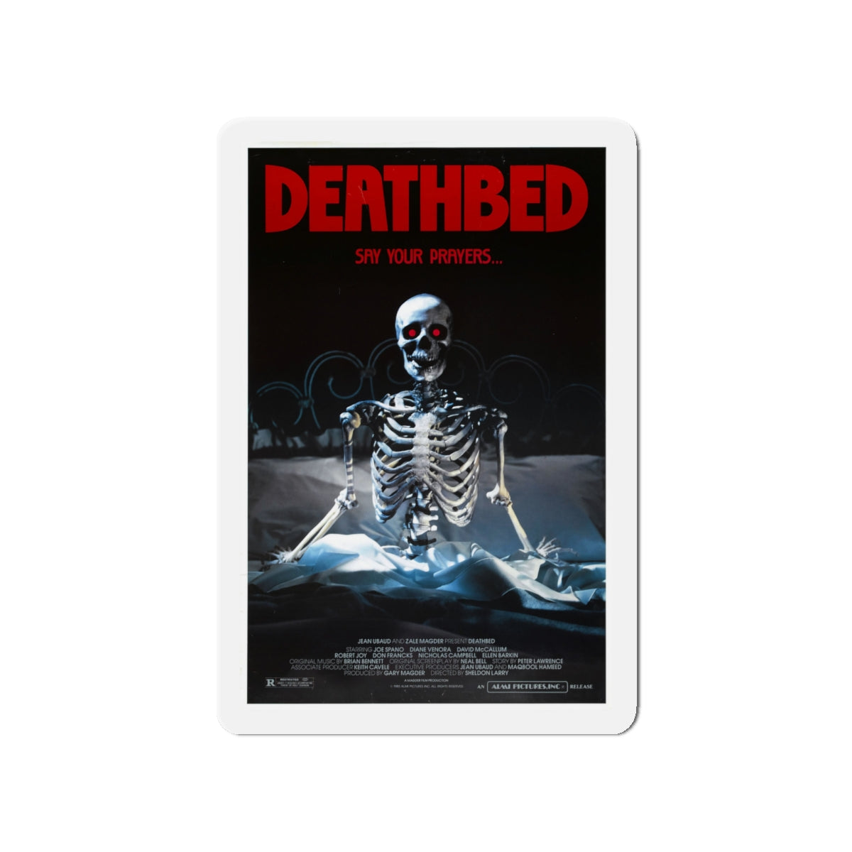 DEATHBED 1977 Movie Poster - Die-Cut Magnet-4" x 4"-The Sticker Space