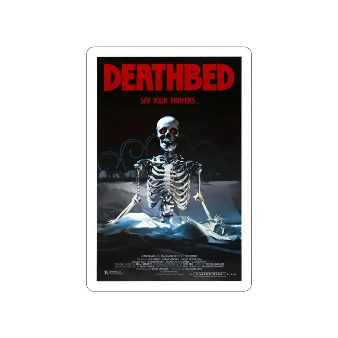 DEATHBED 1977 Movie Poster STICKER Vinyl Die-Cut Decal 3 Inch - The Sticker Space