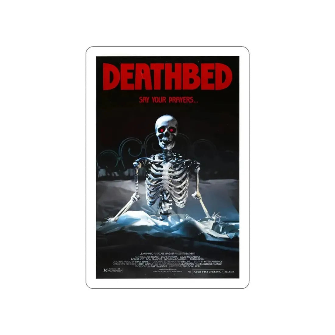 DEATHBED 1977 Movie Poster STICKER Vinyl Die-Cut Decal - The Sticker Space