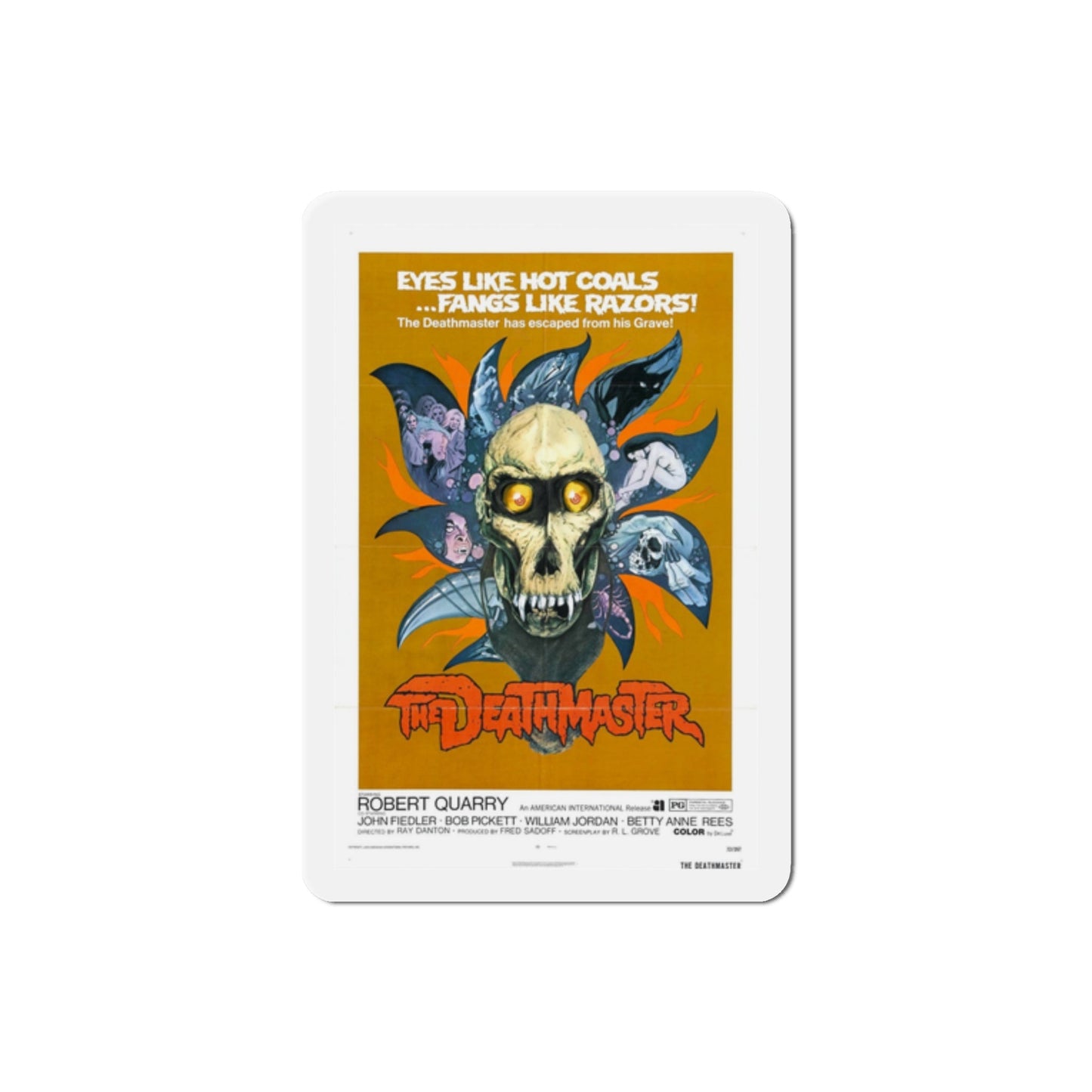 Deathmaster 1972 Movie Poster Die-Cut Magnet-2 Inch-The Sticker Space