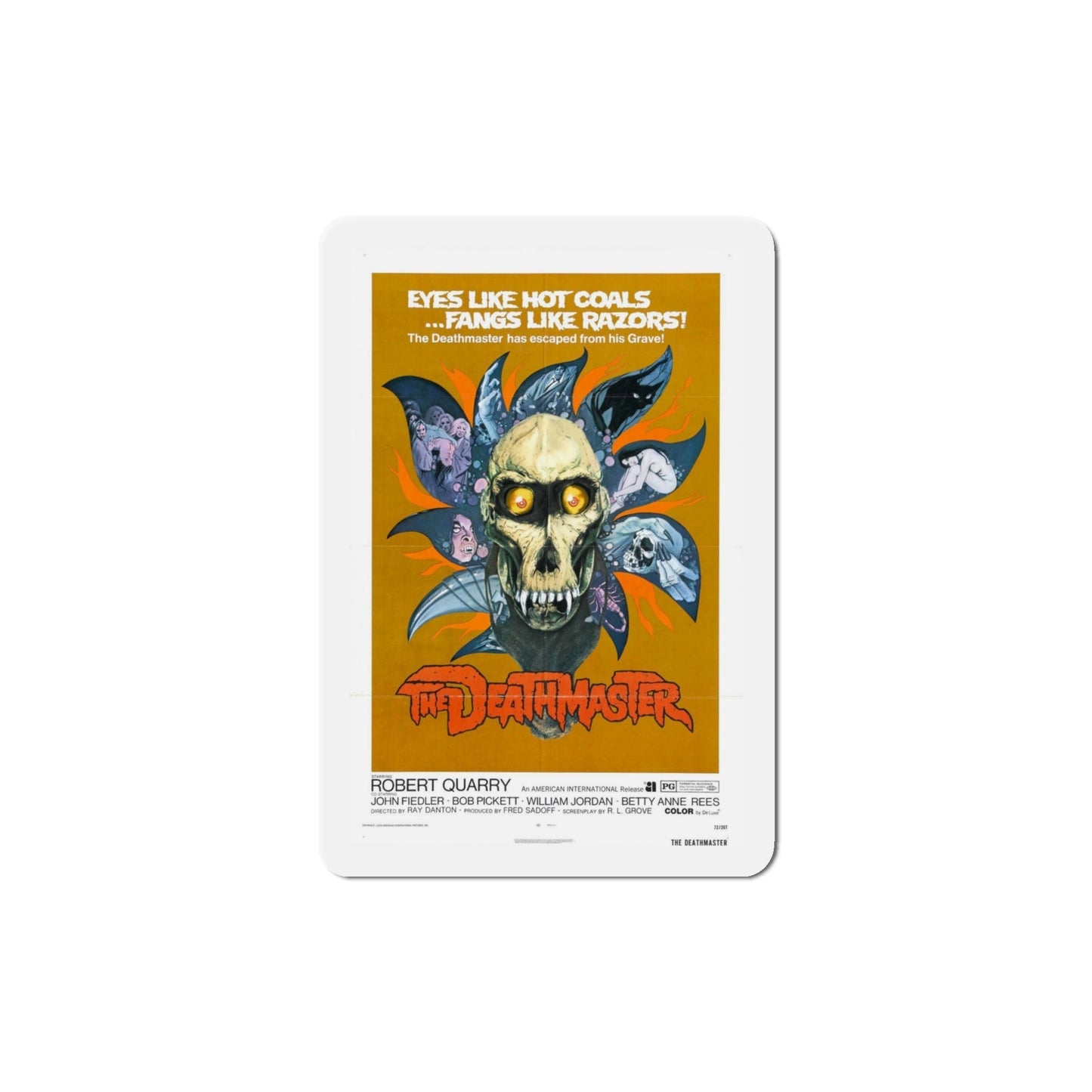 Deathmaster 1972 Movie Poster Die-Cut Magnet-4 Inch-The Sticker Space