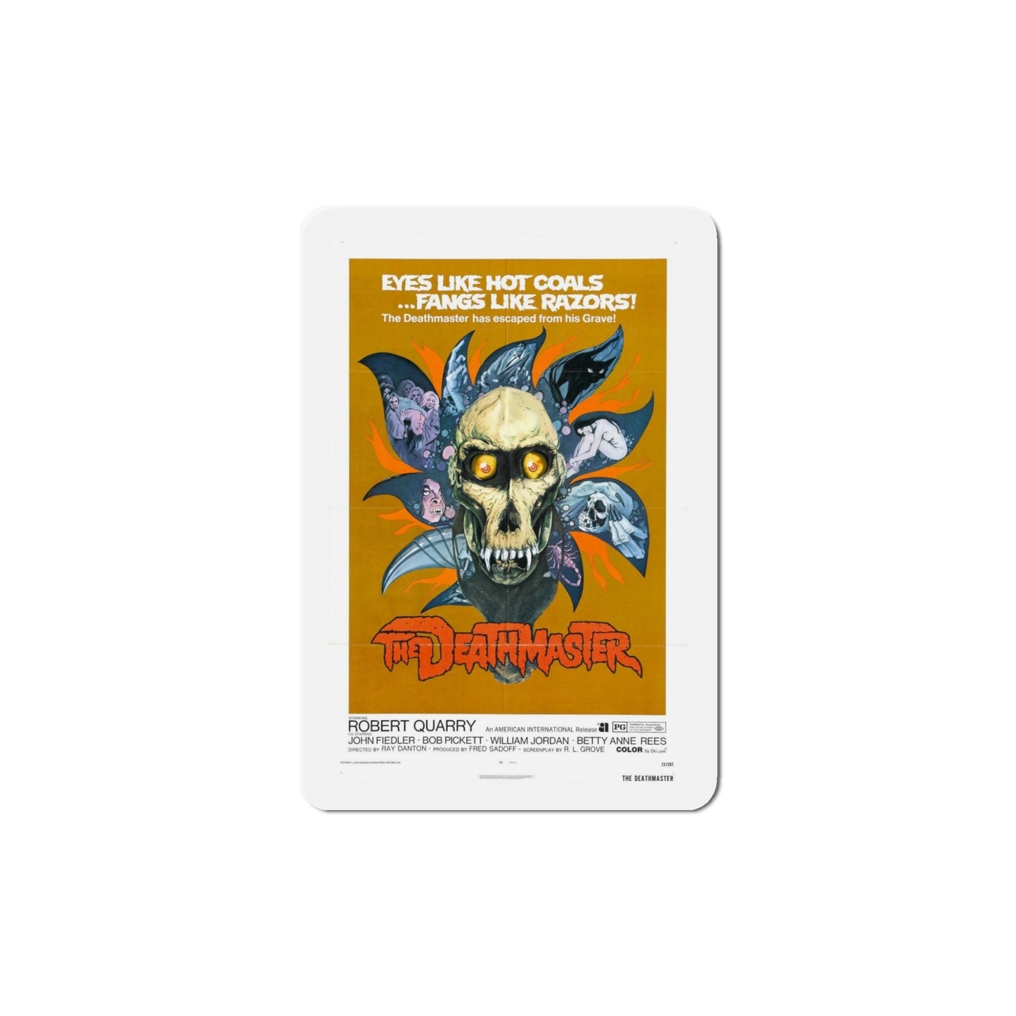 Deathmaster 1972 Movie Poster Die-Cut Magnet-5 Inch-The Sticker Space