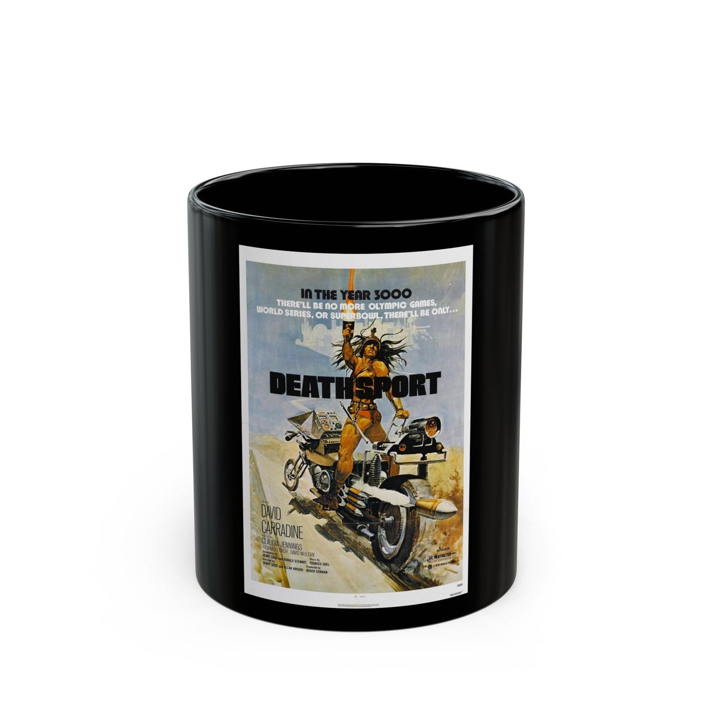 DEATHSPORT 1978 Movie Poster - Black Coffee Mug-11oz-The Sticker Space