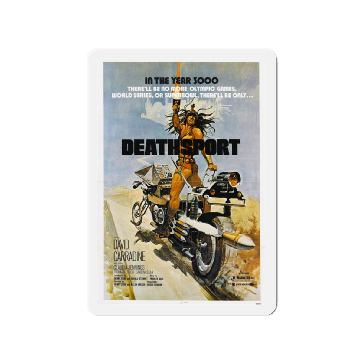 DEATHSPORT 1978 Movie Poster - Die-Cut Magnet-2" x 2"-The Sticker Space