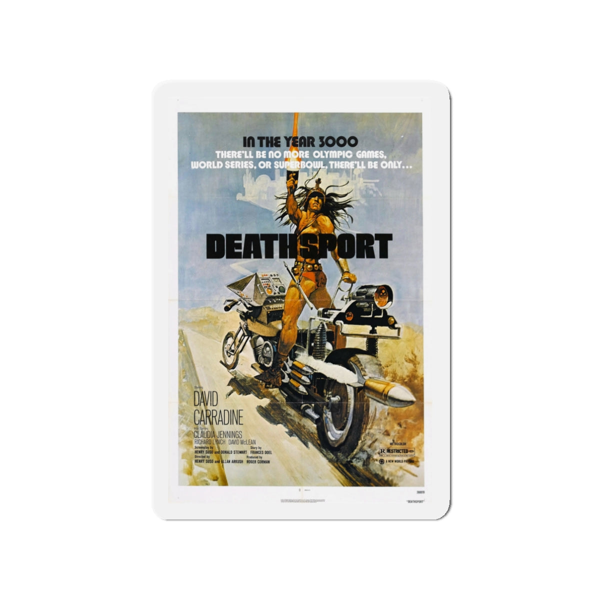 DEATHSPORT 1978 Movie Poster - Die-Cut Magnet-3" x 3"-The Sticker Space