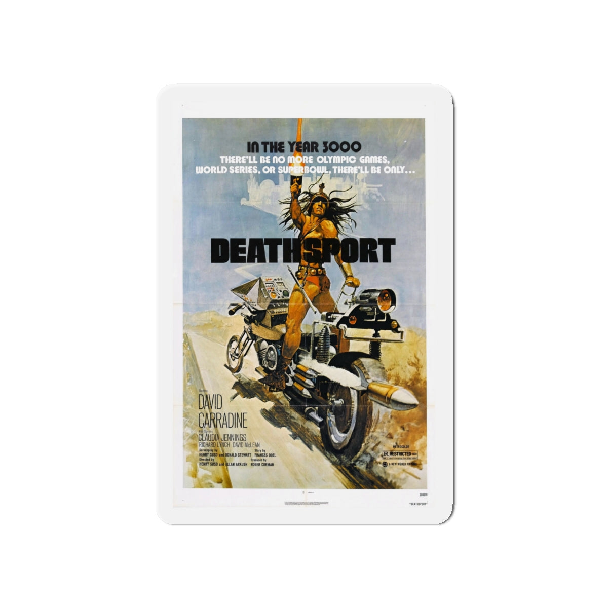 DEATHSPORT 1978 Movie Poster - Die-Cut Magnet-4" x 4"-The Sticker Space