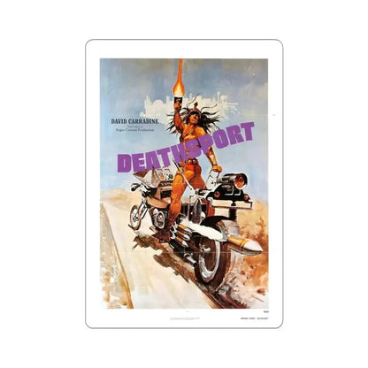 DEATHSPORT (2) 1978 Movie Poster - STICKER Vinyl Kiss-Cut Decal 4 Inch White - The Sticker Space