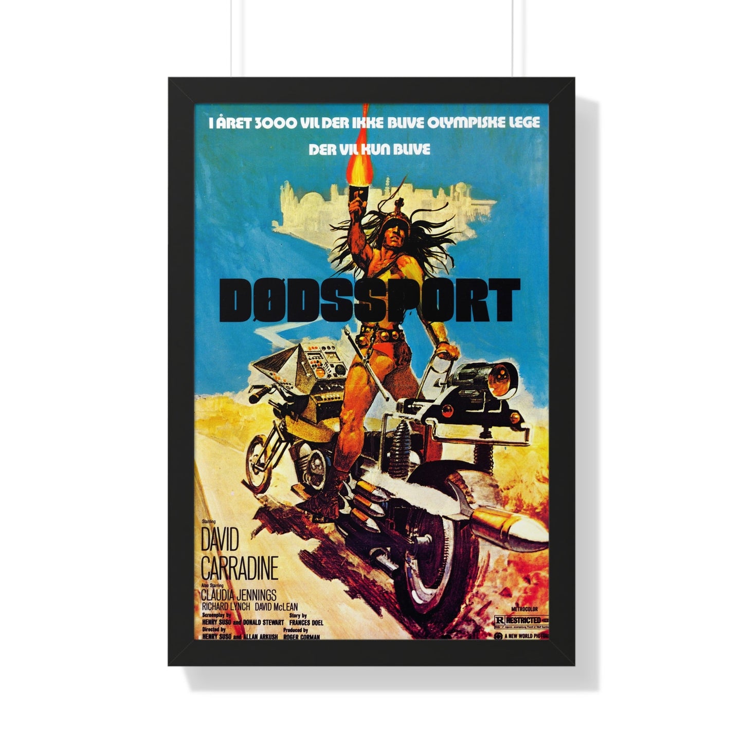 DEATHSPORT (DANISH) 1978 - Framed Movie Poster-20" x 30"-The Sticker Space