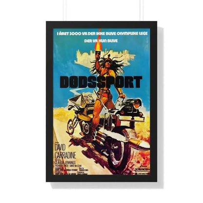 DEATHSPORT (DANISH) 1978 - Framed Movie Poster 20" x 30" Black - The Sticker Space