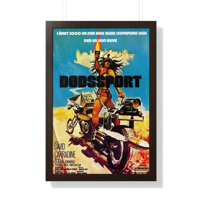 DEATHSPORT (DANISH) 1978 - Framed Movie Poster 20" x 30" Walnut - The Sticker Space