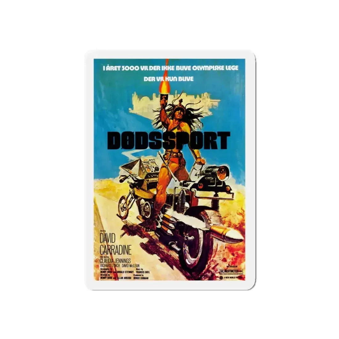 DEATHSPORT (DANISH) 1978 Movie Poster - Refrigerator Magnet 5 Inch - The Sticker Space
