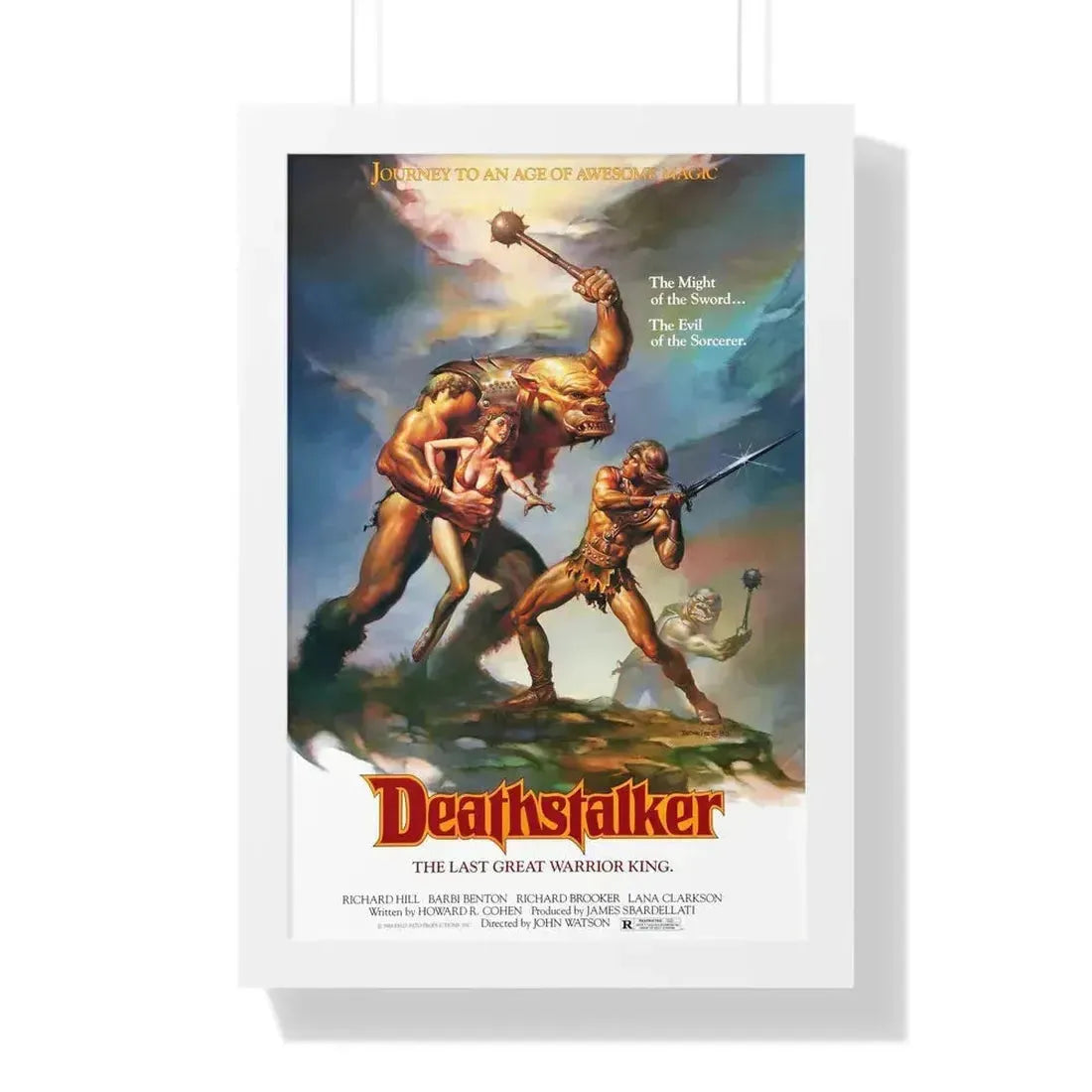 DEATHSTALKER 1983 - Framed Movie Poster 16″ x 24″ White - The Sticker Space