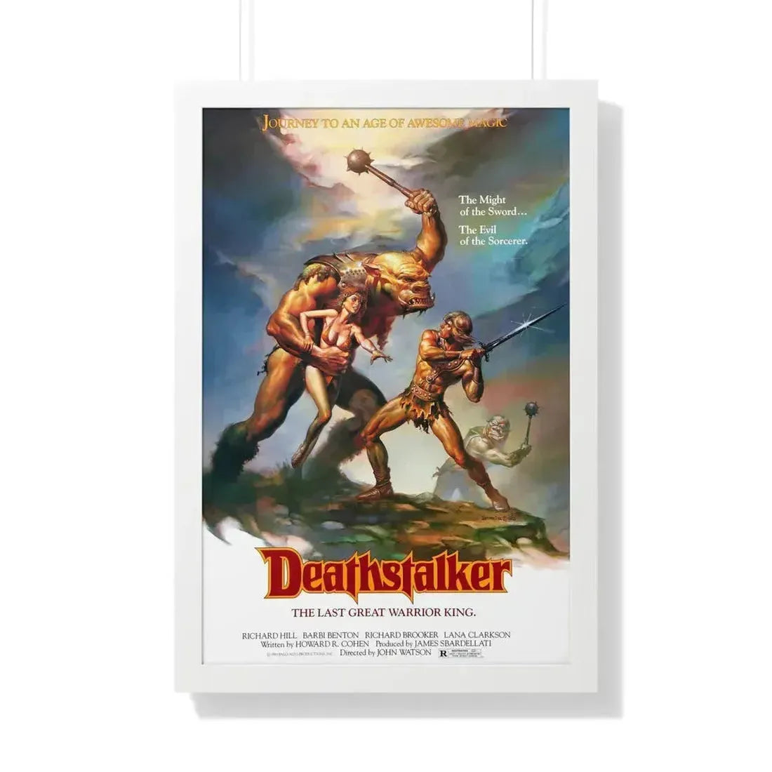 DEATHSTALKER 1983 - Framed Movie Poster 20" x 30" White - The Sticker Space