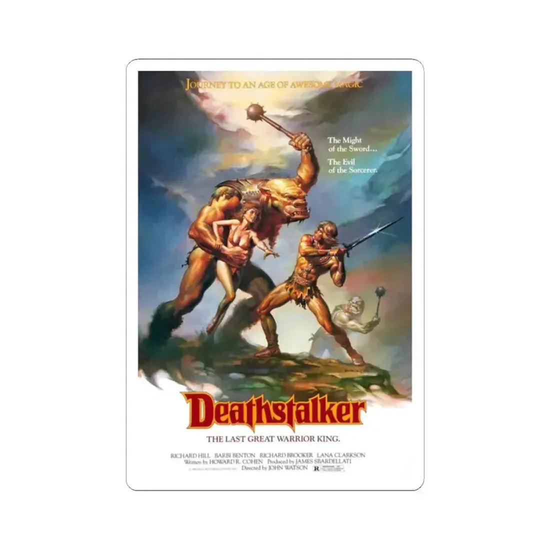 DEATHSTALKER 1983 Movie Poster - STICKER Vinyl Kiss-Cut Decal 2 Inch White - The Sticker Space