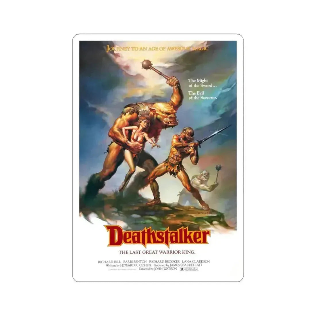 DEATHSTALKER 1983 Movie Poster - STICKER Vinyl Kiss-Cut Decal 3 Inch White - The Sticker Space