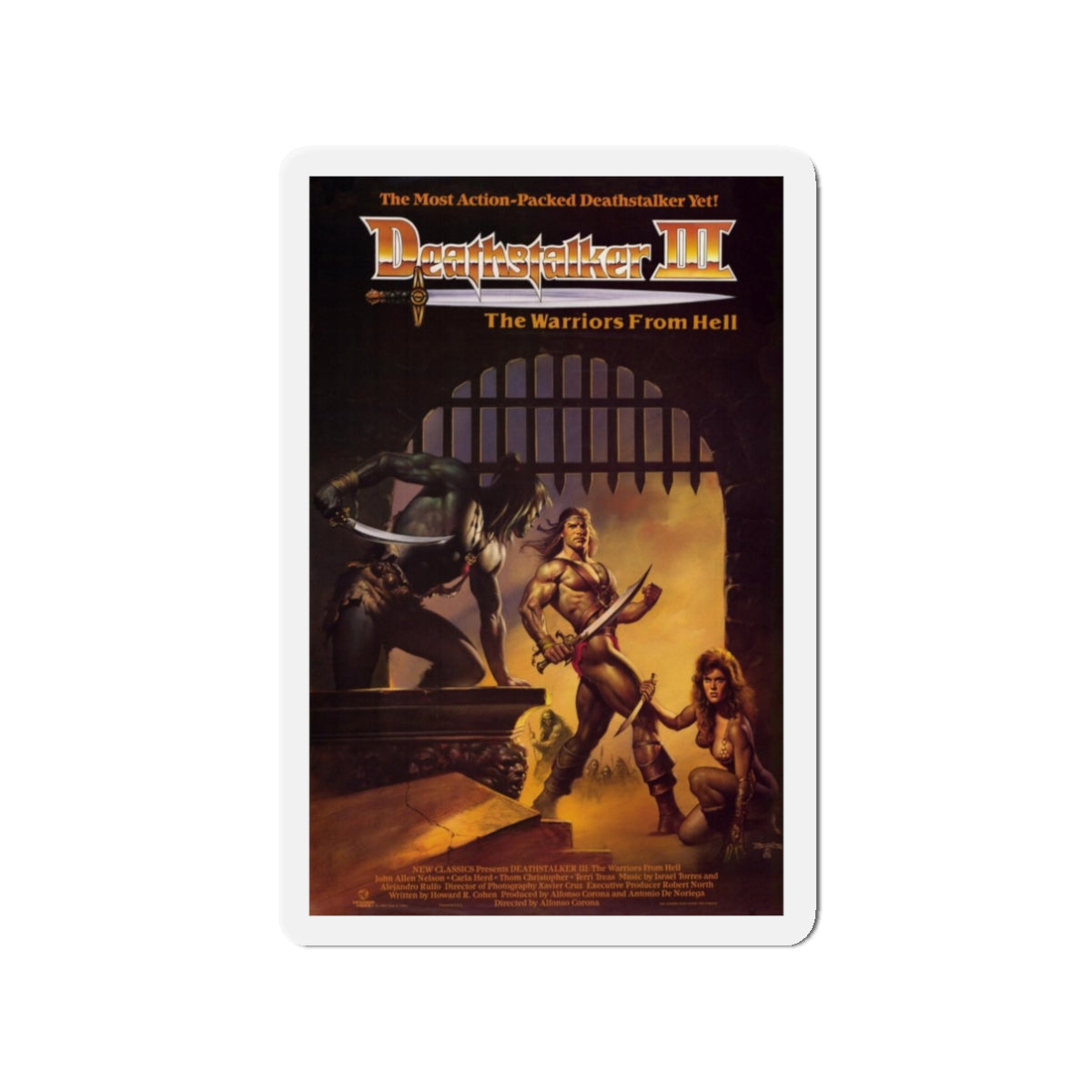 DEATHSTALKER III 1988 Movie Poster - Die-Cut Magnet-3" x 3"-The Sticker Space