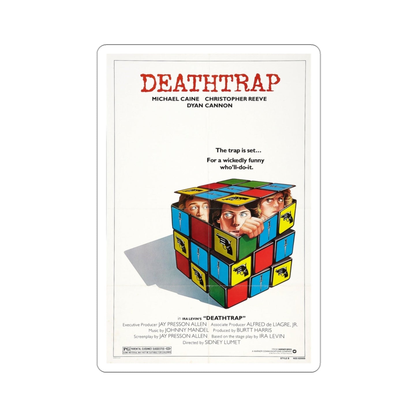 Deathtrap 1982 Movie Poster STICKER Vinyl Die-Cut Decal-3 Inch-The Sticker Space