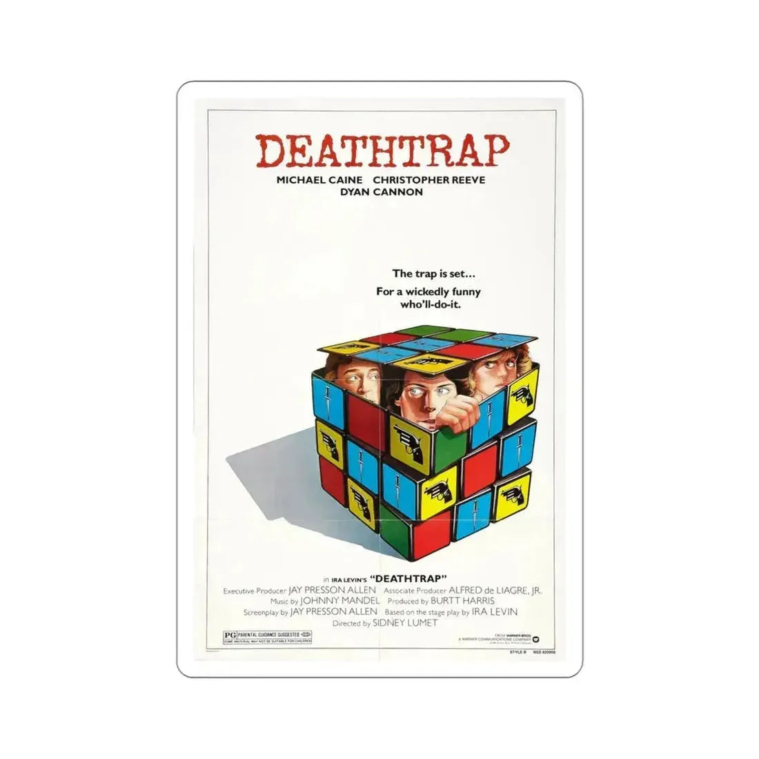 Deathtrap 1982 Movie Poster STICKER Vinyl Die-Cut Decal 4 Inch - The Sticker Space