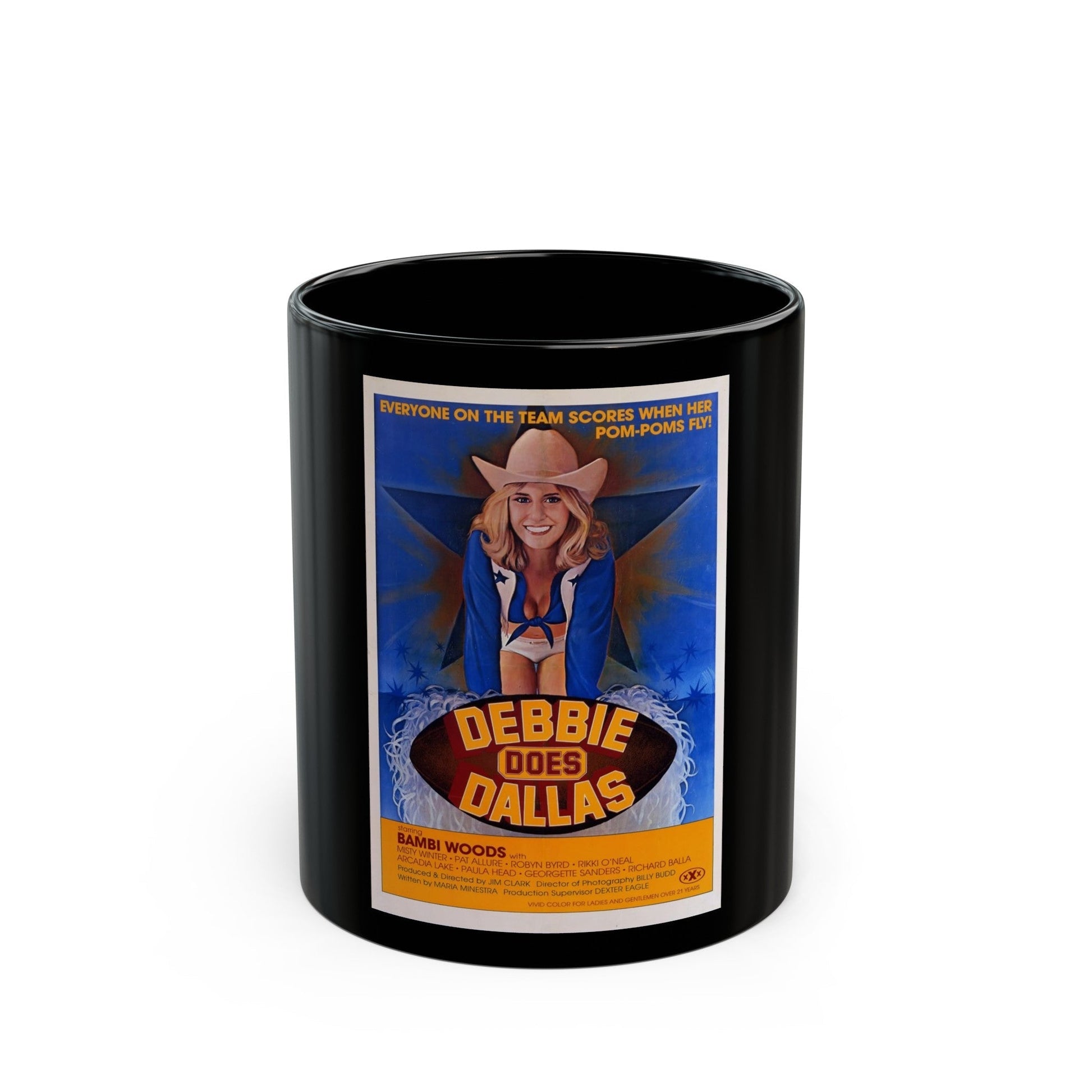 DEBBIE DOES DALLAS 1978 Movie Poster - Black Coffee Mug-11oz-The Sticker Space