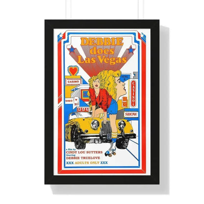 DEBBIE DOES LAS VEGAS 1981 - Framed Movie Poster 16″ x 24″ Black - The Sticker Space