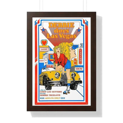 DEBBIE DOES LAS VEGAS 1981 - Framed Movie Poster 16″ x 24″ Walnut - The Sticker Space