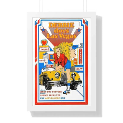 DEBBIE DOES LAS VEGAS 1981 - Framed Movie Poster 16″ x 24″ White - The Sticker Space