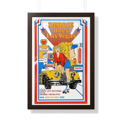 DEBBIE DOES LAS VEGAS 1981 - Framed Movie Poster 20" x 30" Walnut - The Sticker Space