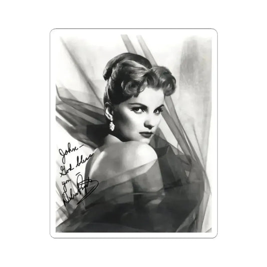 Debra Paget #04 - 8x10 B&W Glamour Portrait Upper Body Bare Shoulders Photo signed (Vintage Female Icon) STICKER Vinyl Kiss-Cut Decal 2 Inch White - The Sticker Space