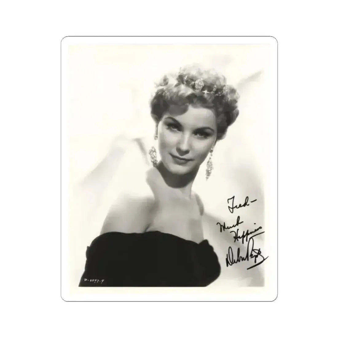 Debra Paget #166 - 8x10 B&W Upper Body Glamour Portrait Late 50's Photo (Vintage Female Icon) STICKER Vinyl Kiss-Cut Decal 2 Inch White - The Sticker Space