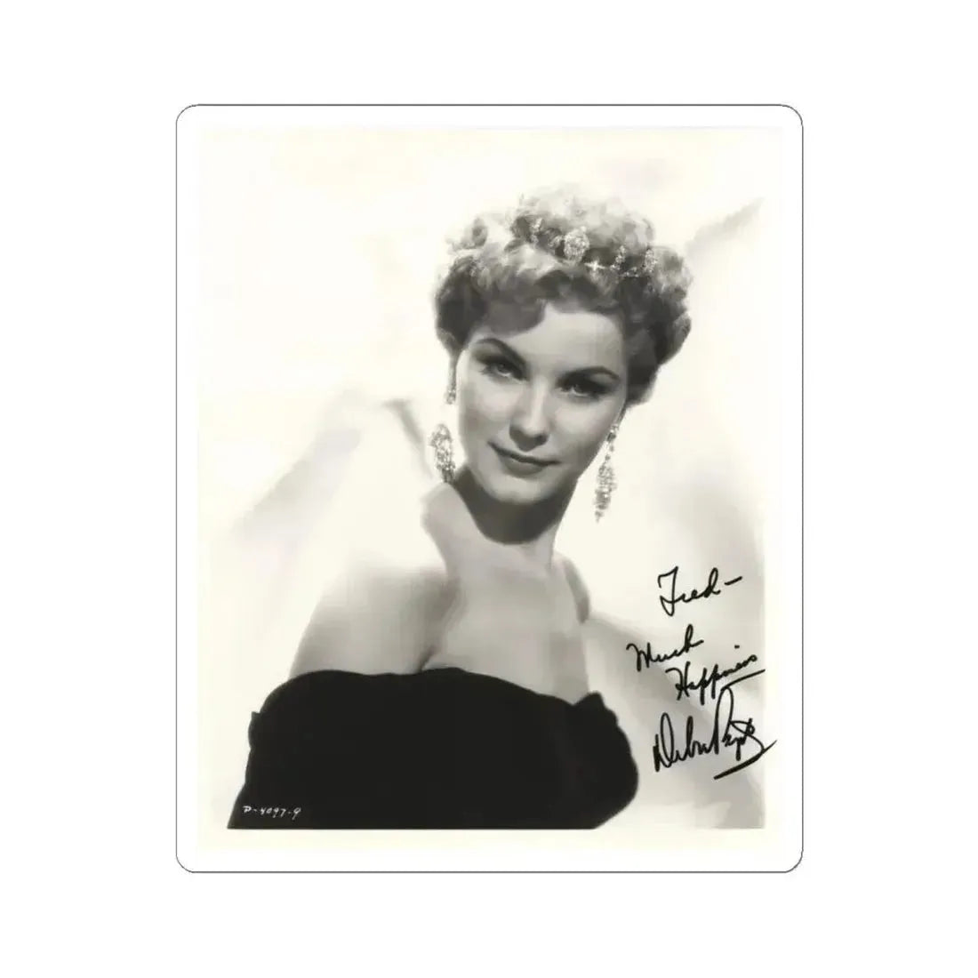 Debra Paget #166 - 8x10 B&W Upper Body Glamour Portrait Late 50's Photo (Vintage Female Icon) STICKER Vinyl Kiss-Cut Decal 6 Inch White - The Sticker Space