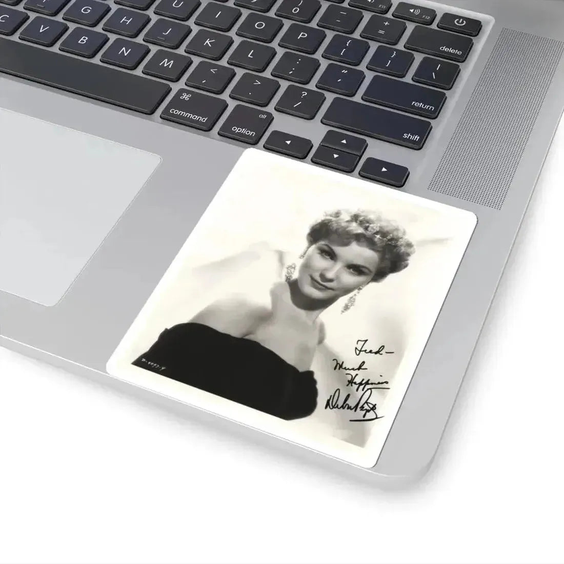 Debra Paget #166 - 8x10 B&W Upper Body Glamour Portrait Late 50's Photo (Vintage Female Icon) STICKER Vinyl Kiss-Cut Decal - The Sticker Space