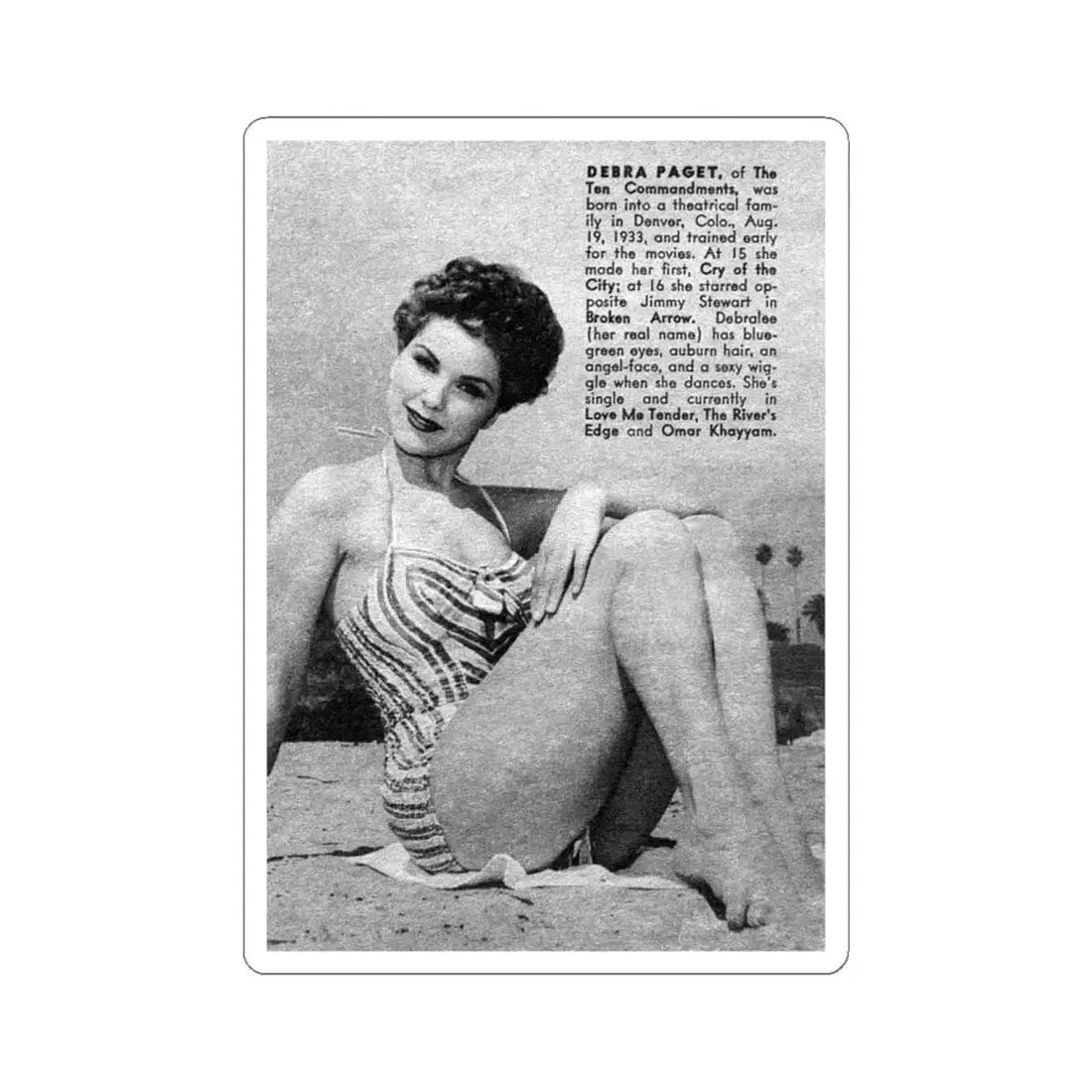 Debra Paget #244 (Vintage Female Icon) STICKER Vinyl Kiss-Cut Decal 6 Inch White - The Sticker Space