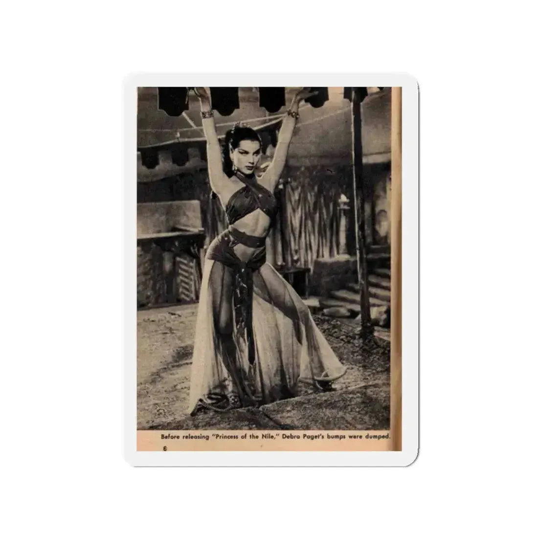 Debra Paget #413 - Show Mag. '55 - 1 B&W Photo (Vintage Female Icon) Refrigerator Magnet 2 Inch Die-Cut - The Sticker Space