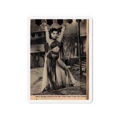 Debra Paget #413 - Show Mag. '55 - 1 B&W Photo (Vintage Female Icon) Refrigerator Magnet 2 Inch Die-Cut - The Sticker Space