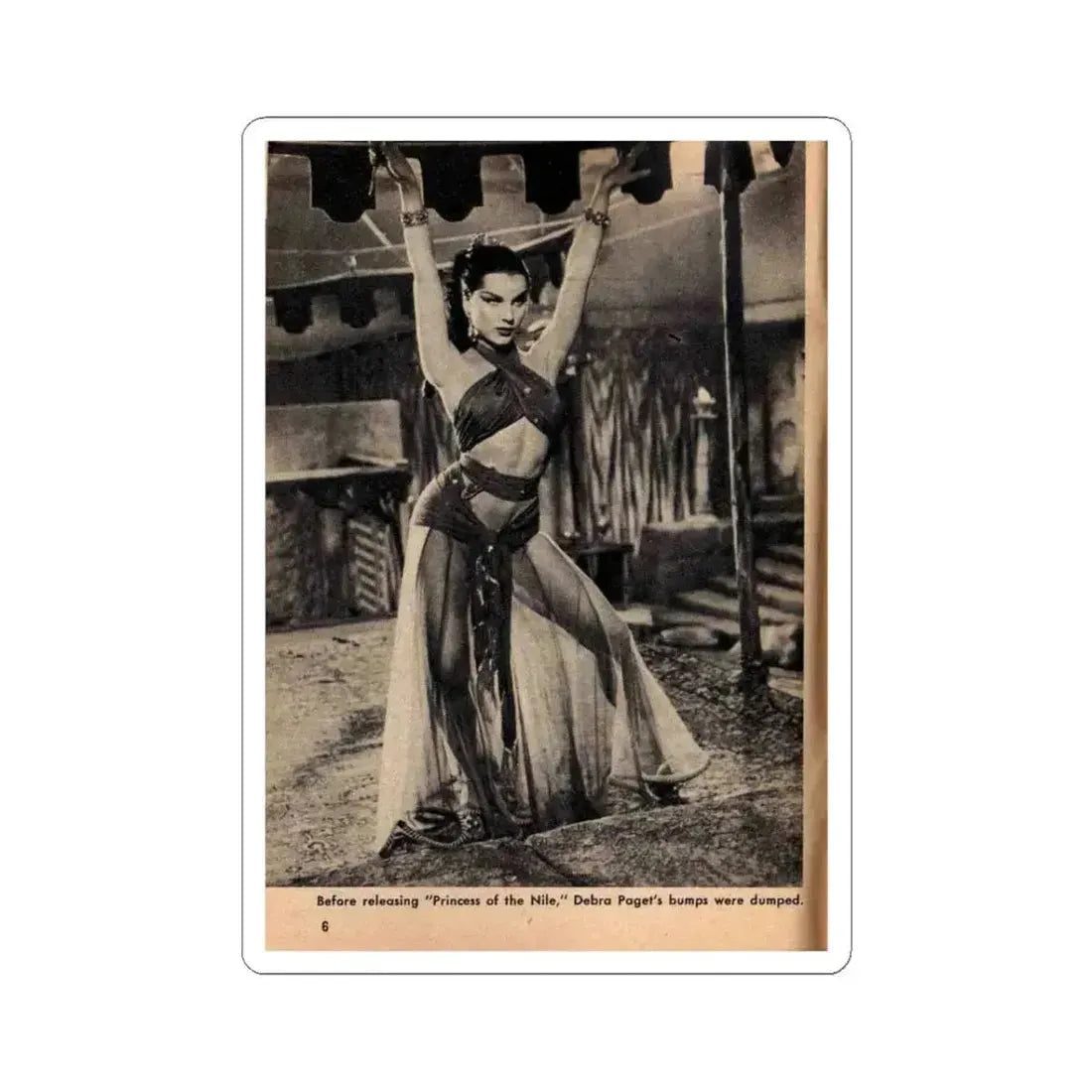 Debra Paget #413 - Show Mag. '55 - 1 B&W Photo (Vintage Female Icon) STICKER Vinyl Kiss-Cut Decal 3 Inch White - The Sticker Space