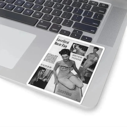 Debra Paget #445 - B&W Mag. Scan (Vintage Female Icon) STICKER Vinyl Kiss-Cut Decal - The Sticker Space