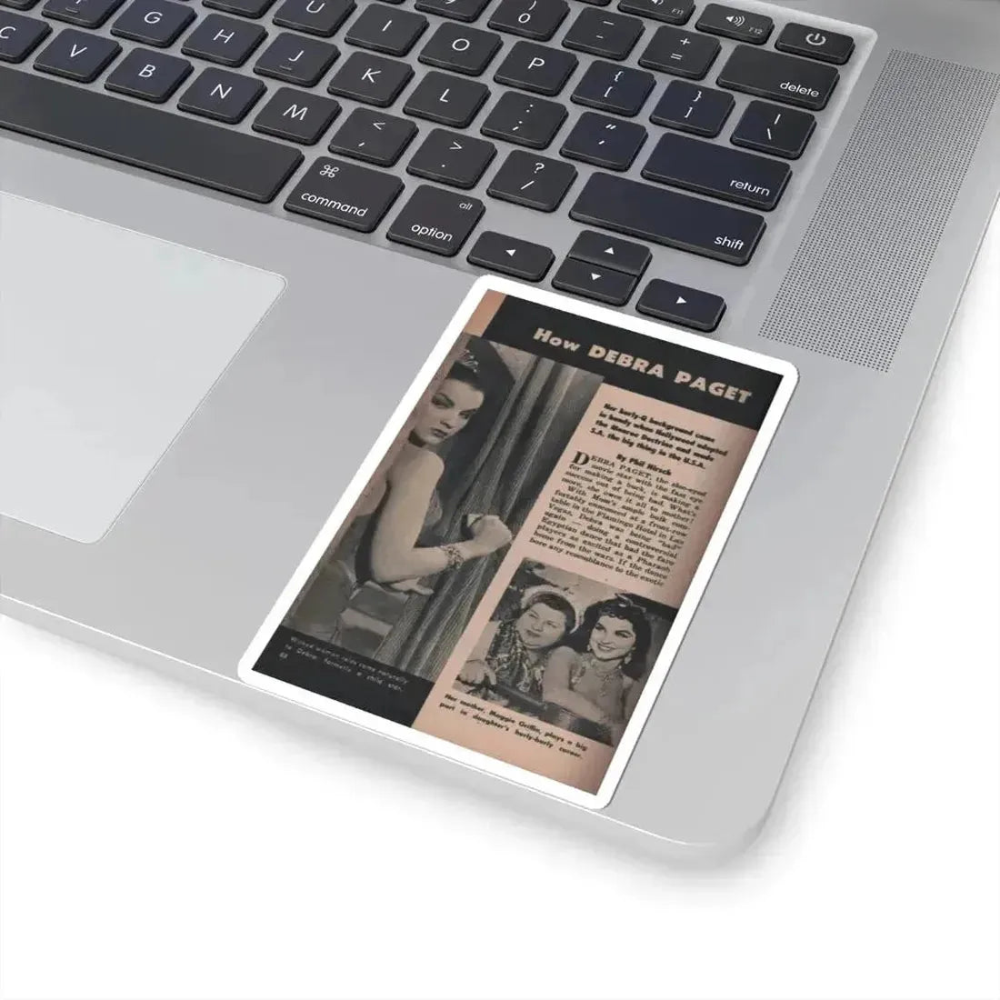 Debra Paget #484 - Pages 88 Pages 1 of 6 with, Debbie+2 B&W Photos, Headline & Article from Scope Digest Mag. Nov. '55 (Vintage Female Icon) STICKER Vinyl Kiss-Cut Decal - The Sticker Space