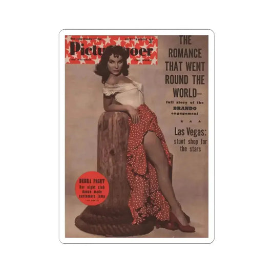 Debra Paget #511 - Debbie Picturegoer 12-11-54 Mag. Cover Promo Pic from ''The Gambler From Natchez'' '54 (Vintage Female Icon) STICKER Vinyl Kiss-Cut Decal 2 Inch White - The Sticker Space