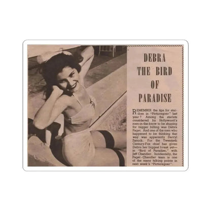 Debra Paget #519 - Magazine Clipping B&W Photo & Article from 1951 (Vintage Female Icon) STICKER Vinyl Kiss-Cut Decal 3 Inch White - The Sticker Space