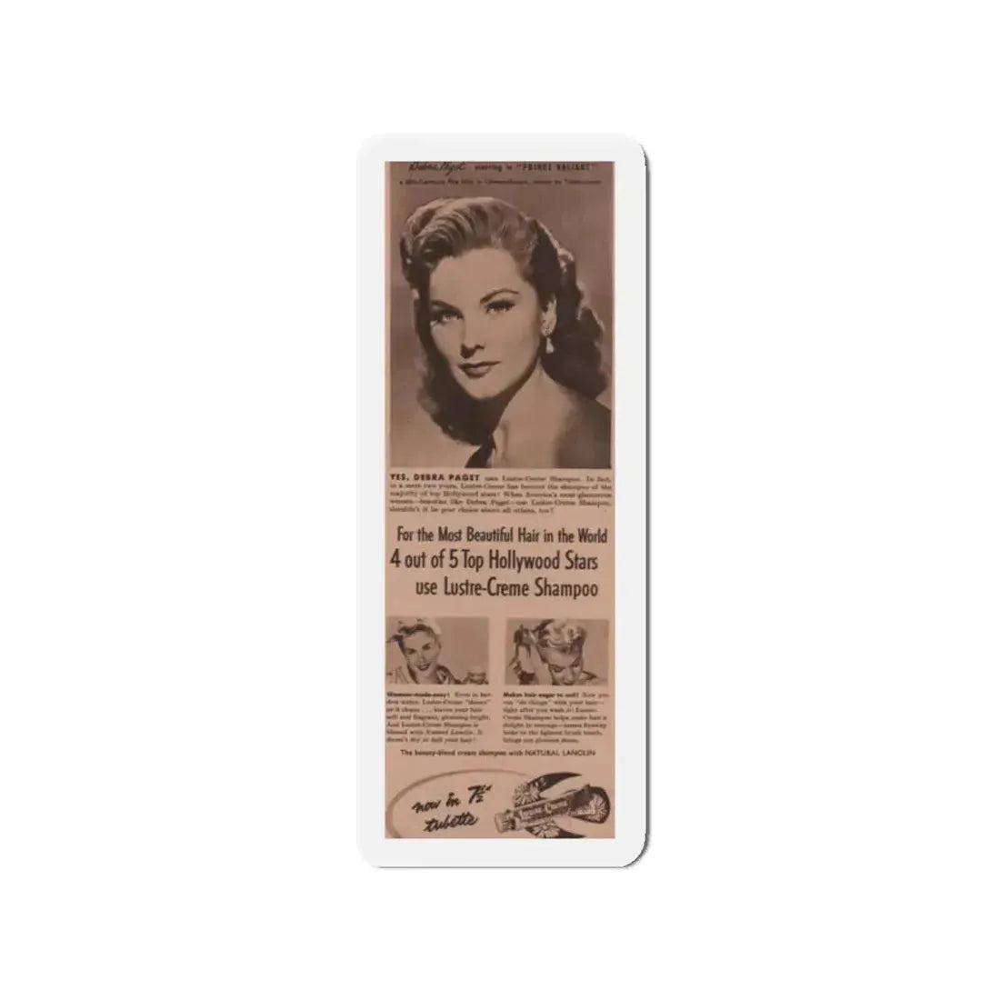 Debra Paget #520 - Magazine Clipping Shampoo Add Circa 50's (Vintage Female Icon) Refrigerator Magnet 2 Inch Die-Cut - The Sticker Space