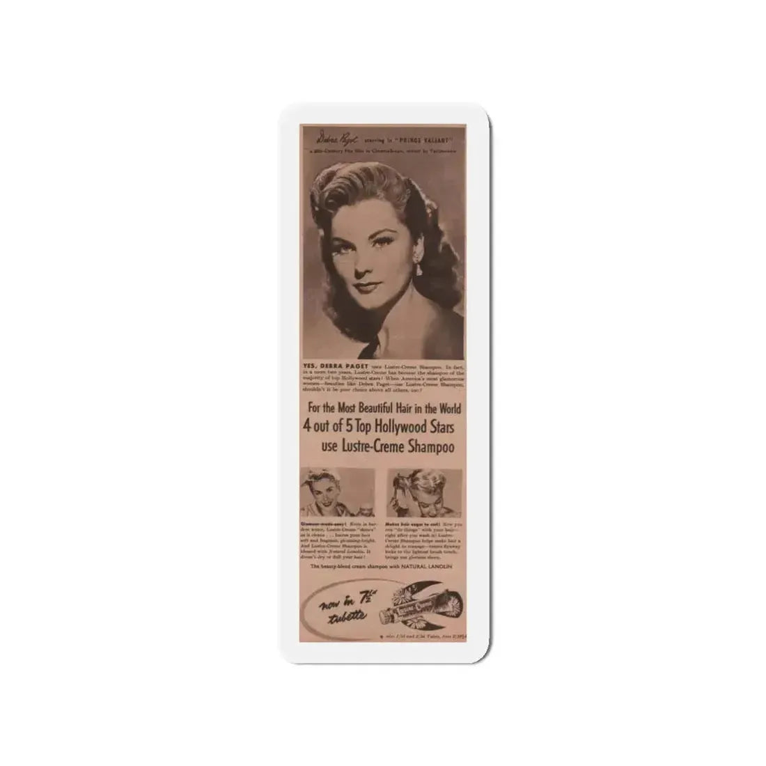 Debra Paget #520 - Magazine Clipping Shampoo Add Circa 50's (Vintage Female Icon) Refrigerator Magnet 3 Inch Die-Cut - The Sticker Space