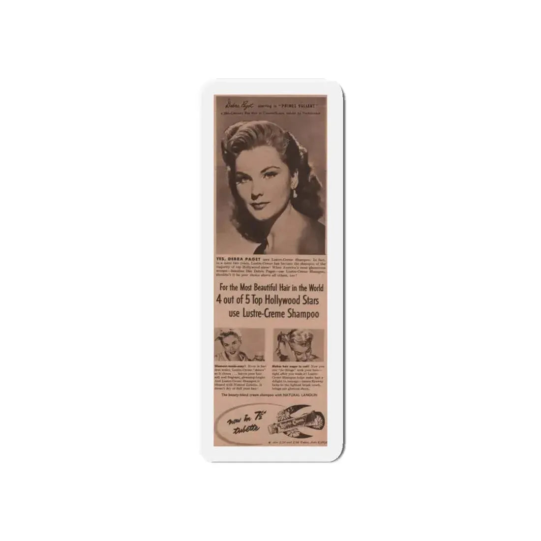 Debra Paget #520 - Magazine Clipping Shampoo Add Circa 50's (Vintage Female Icon) Refrigerator Magnet 5 Inch Die-Cut - The Sticker Space